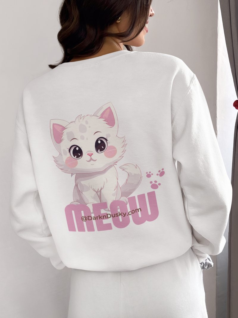 Cat Lover Sweatshirt With Bold Brand Name
