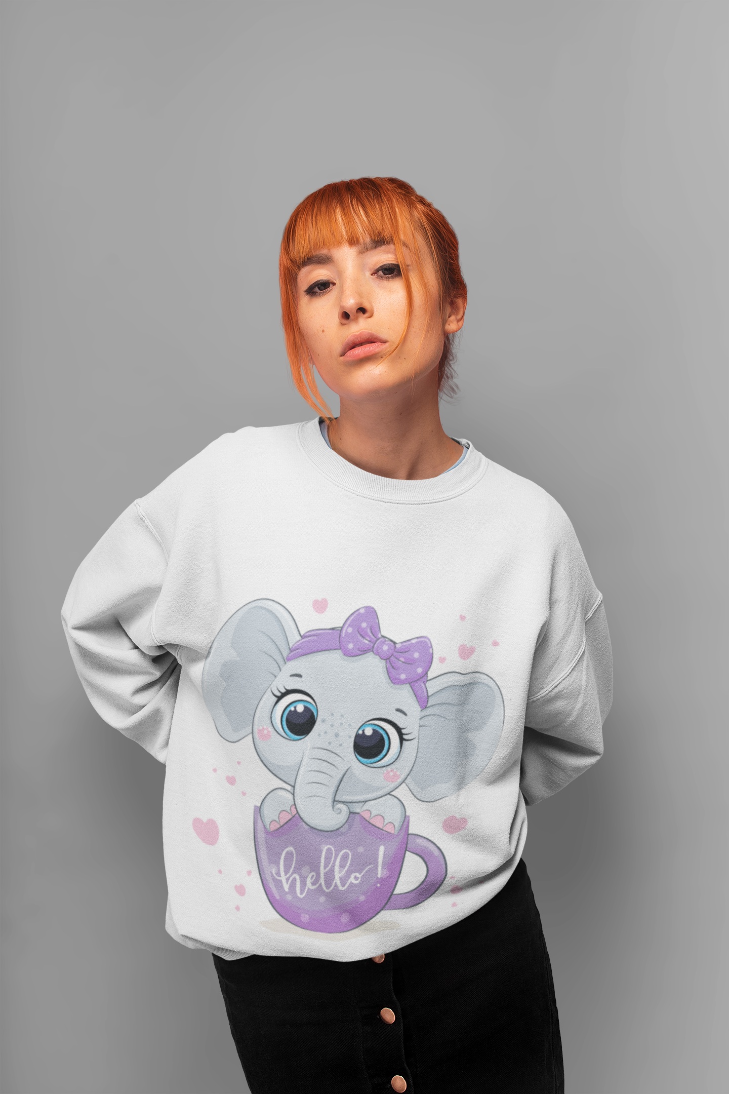 Adorable Baby Elephant Sweatshirt – Playful Print