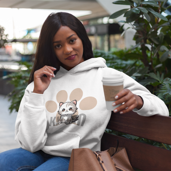 Pawsitively Cute Cat Hoodie – Cat & Paw Print