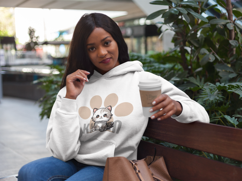 Pawsitively Cute Cat Hoodie – Cat & Paw Print