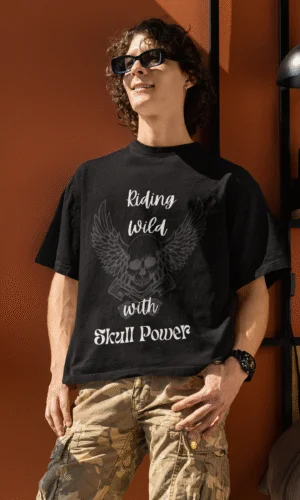 Riding Wild Skull Graphic Oversized Tee